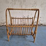 Rattan magazine rack