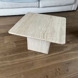 Travertine side table