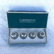 Vintage Cardeilhac/Christofle Crystal Salt & Pepper Cellars: 950 Silver Lid