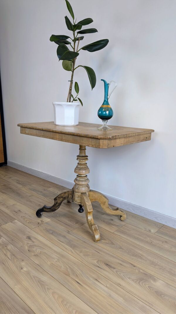 Guéridon italien pliant marqueterie scène antique, XIXème