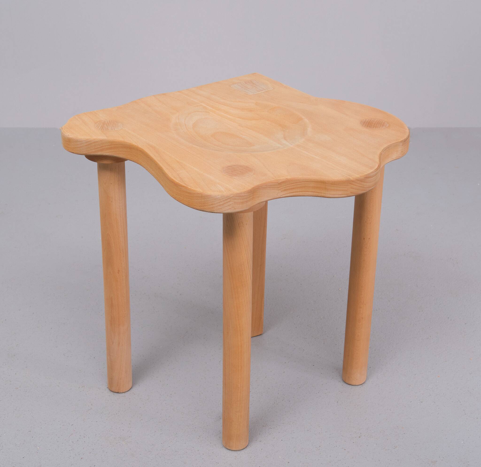 Solid Pine Stool by Era Herbstb 1980s Germany