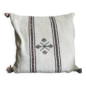 White Moroccan Berber cotton cushion
