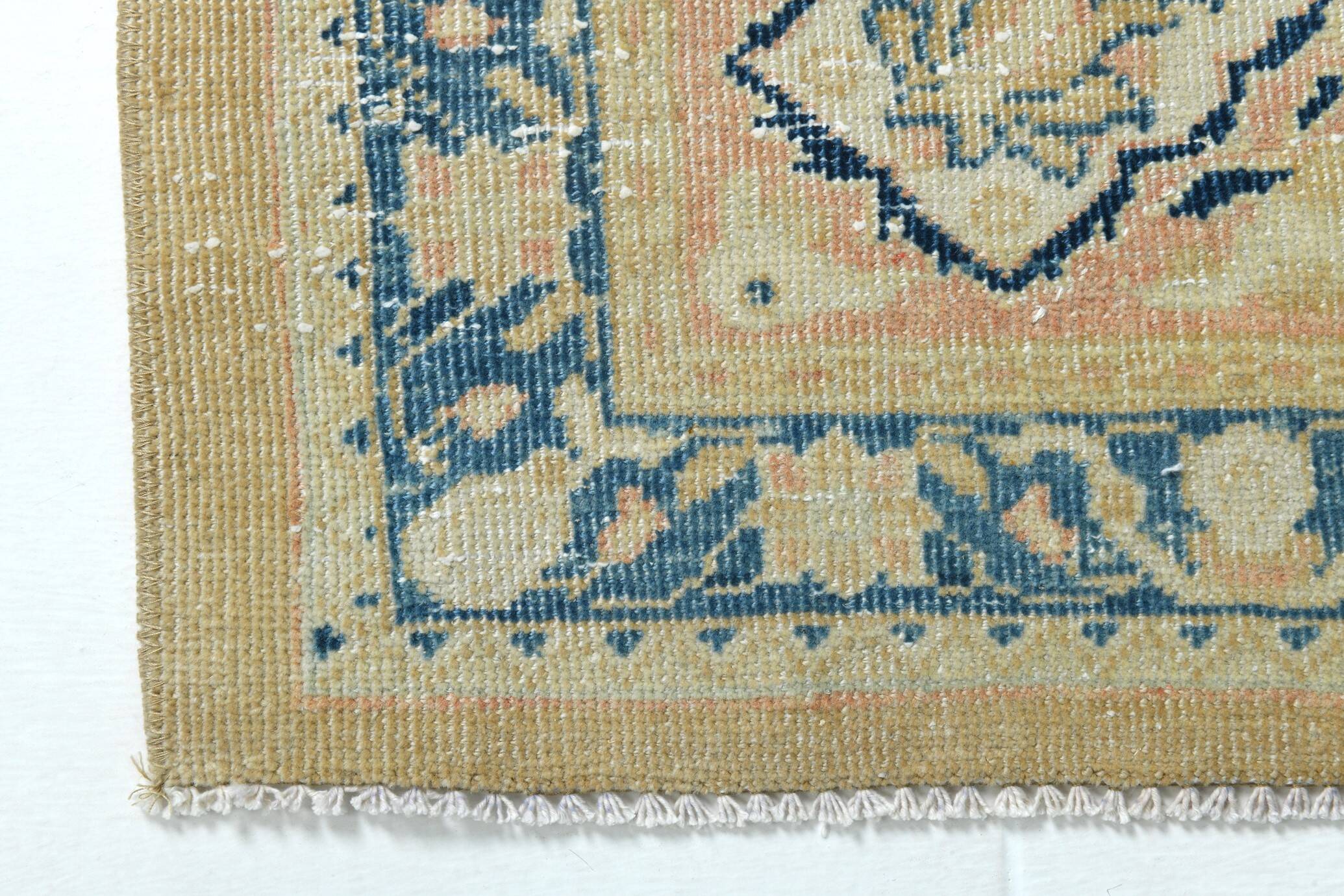 10x13 Blue & Peach Floral Antique 55s Persian Rug, 301x388Cm