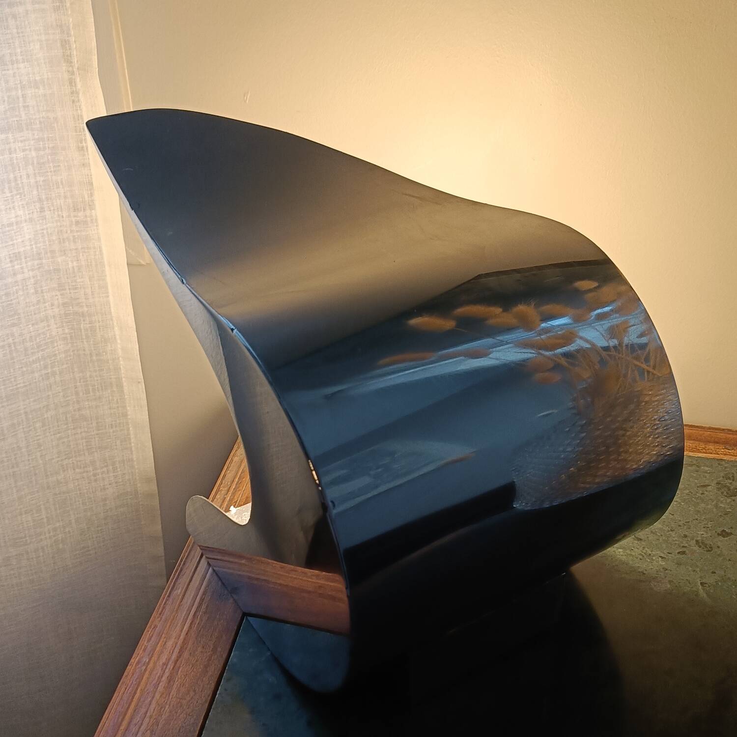 Handcrafted metal lamp, 1970s.