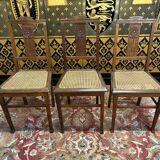 3 caned art deco chairs