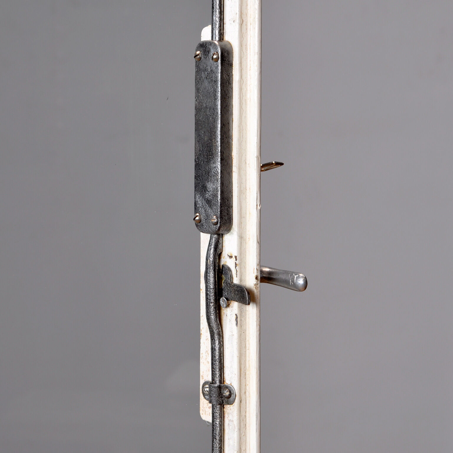 Medical Iron And Glass Cabinet, 1940s