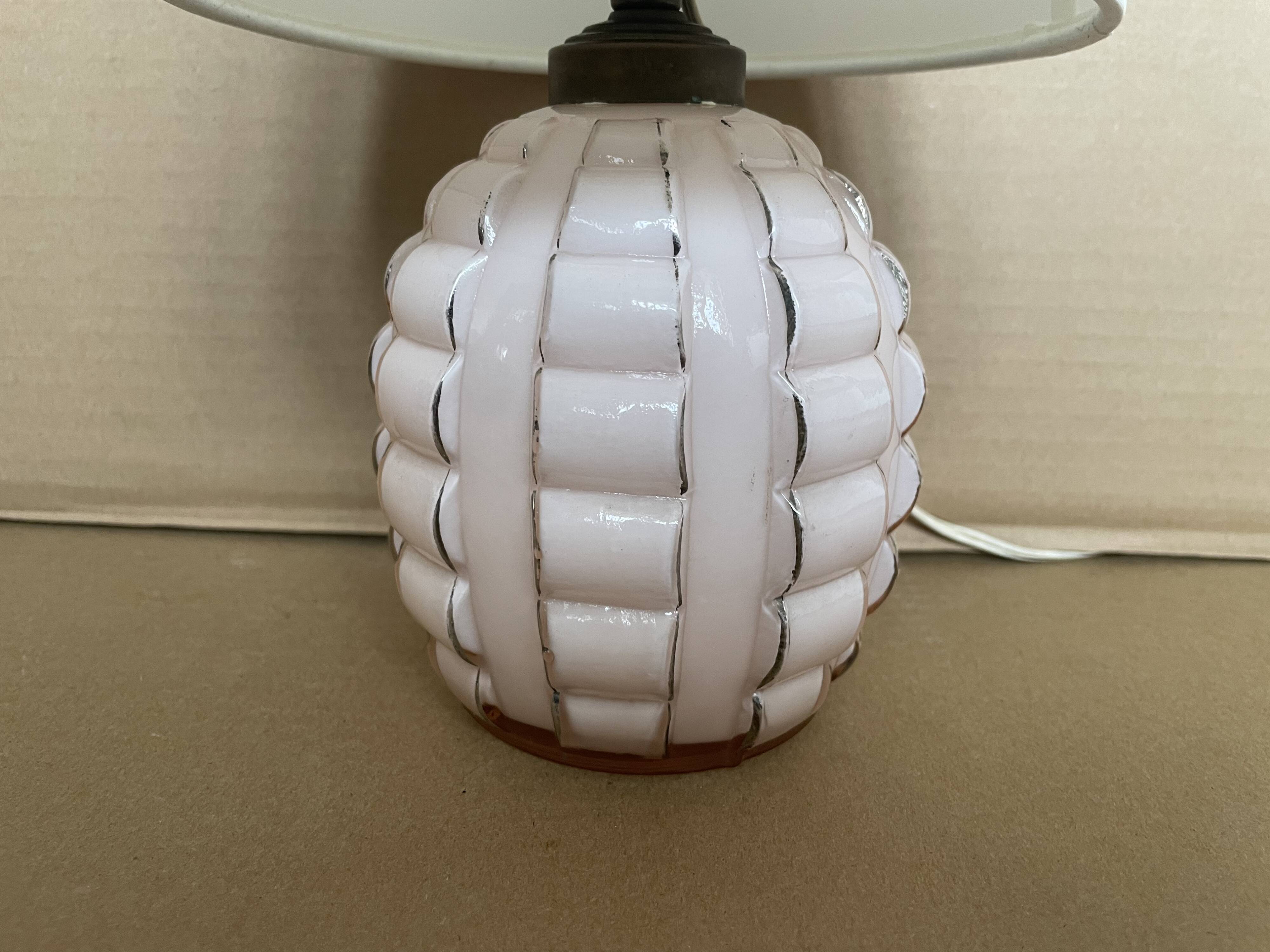 Small antique glass table lamp