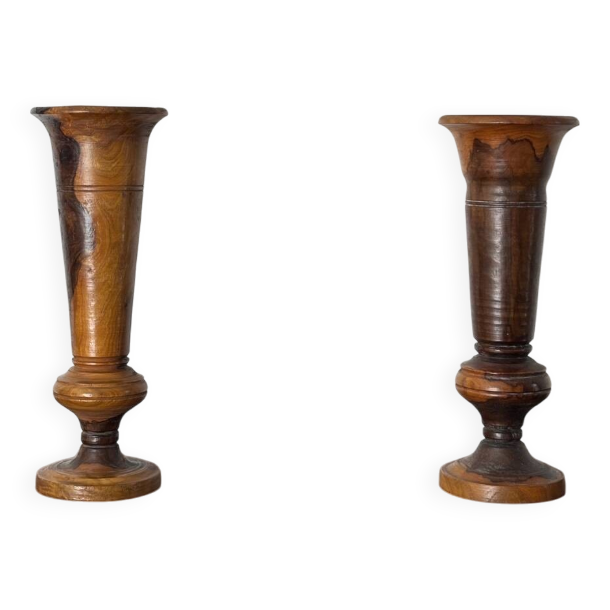 Olive wood vases
