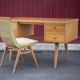 German 60s office in beech wood, compass feet