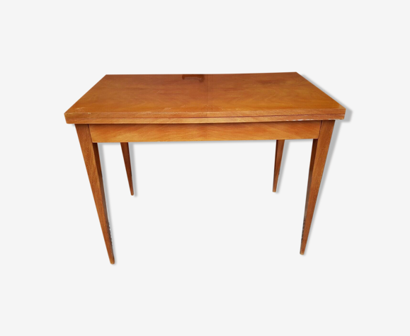 Table extensible vintage portefeuille pieds fuseaux années 60-70