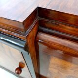 Art Deco Walnut, Briar Root and Ebonized Beech Sideboard, Italy