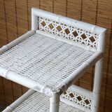 White rattan side table from the 1950s