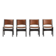 Model 89 Teak And Leather Chairs Erik Buch For Pol Dinesen, Denmark, 1960's set of 4