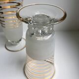 Pair of granite vases and gilded edging 60s
