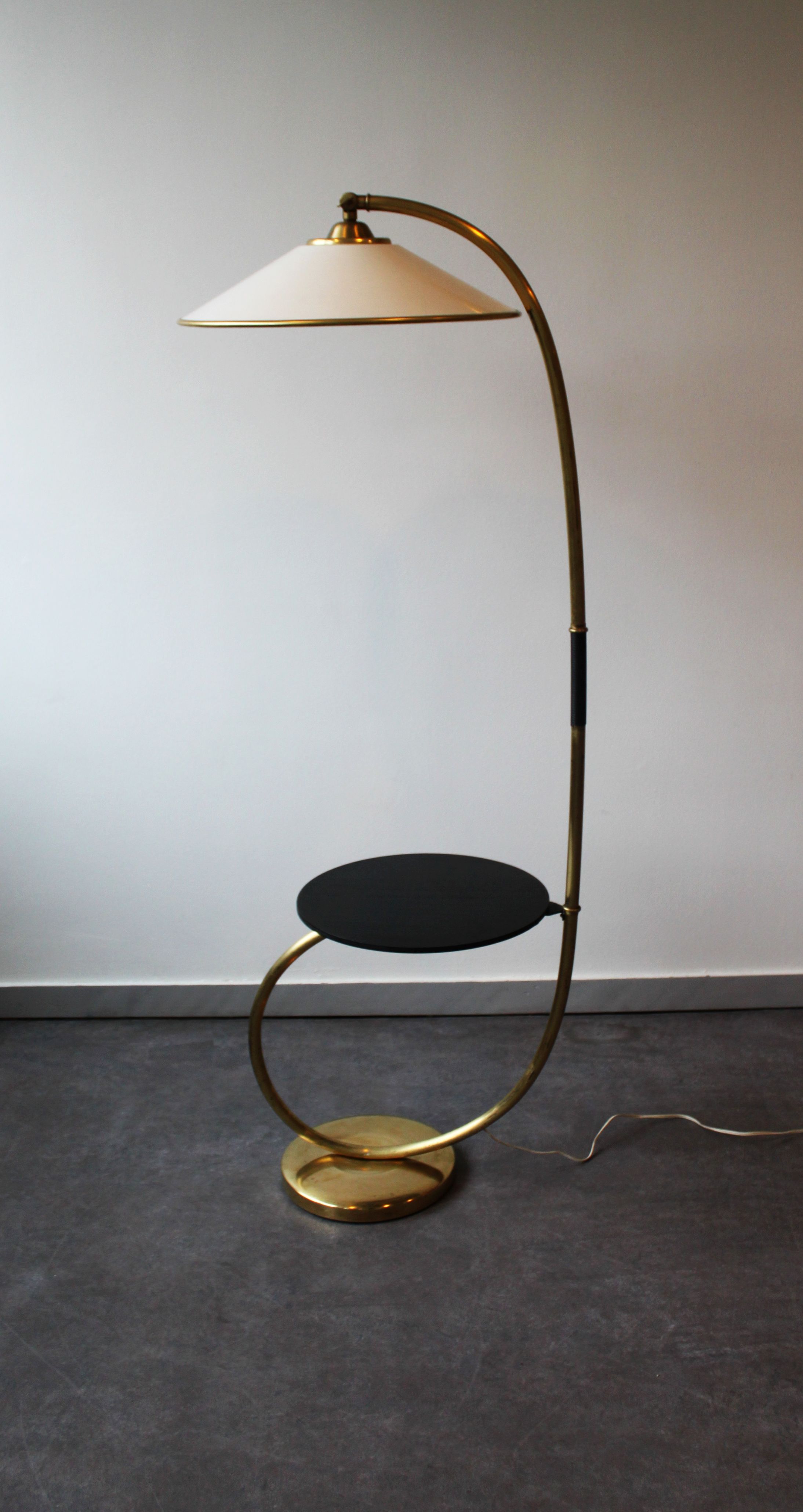 Floor lamp with shelf by Kaiser, Germany, 60's.