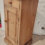 Old bedside table in old pine