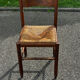 Set of 3 vintage wooden and straw chairs – 1950s