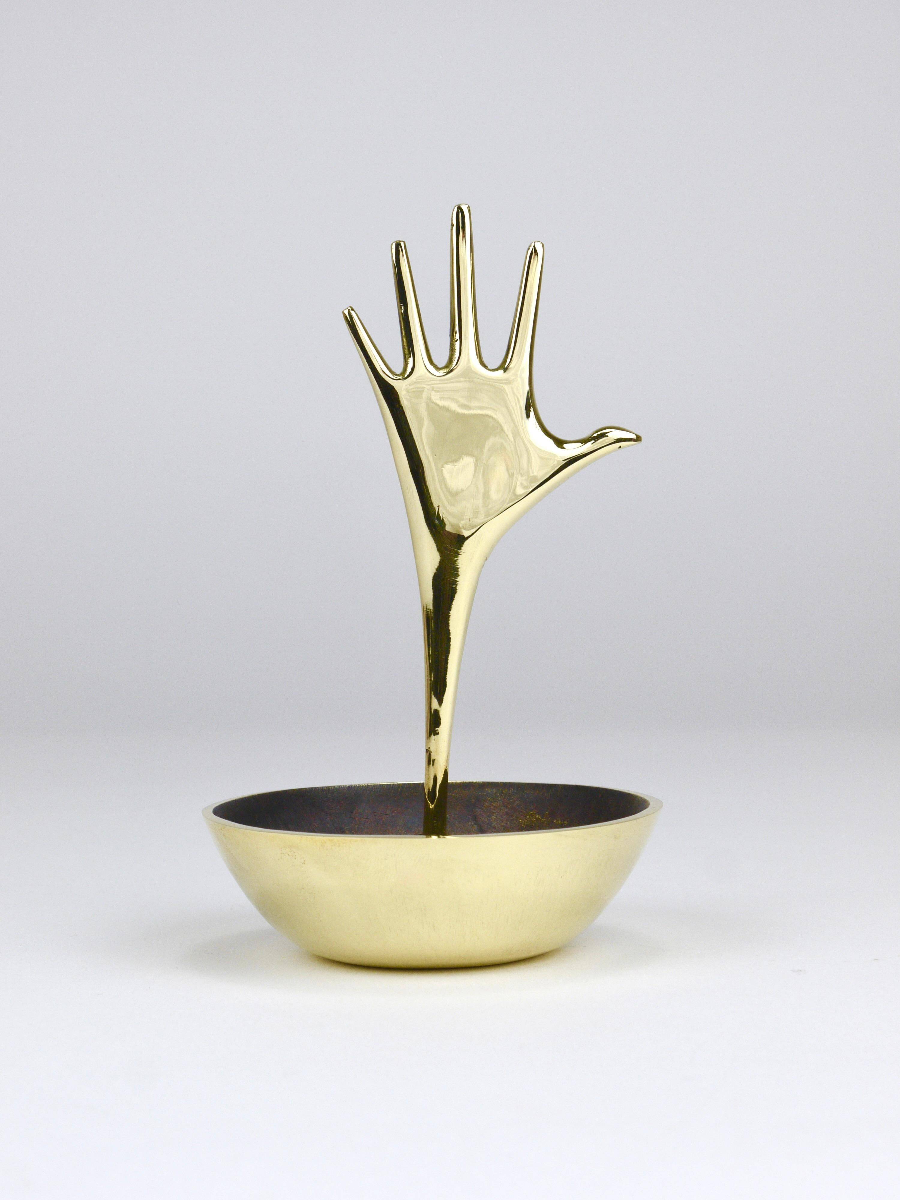 Carl Auböck Brass Ashtray Hand Empty Pocket Accessory, Vienna, Austria