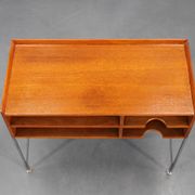 1960s Danish teak shelf cabinet with chrome plated legs