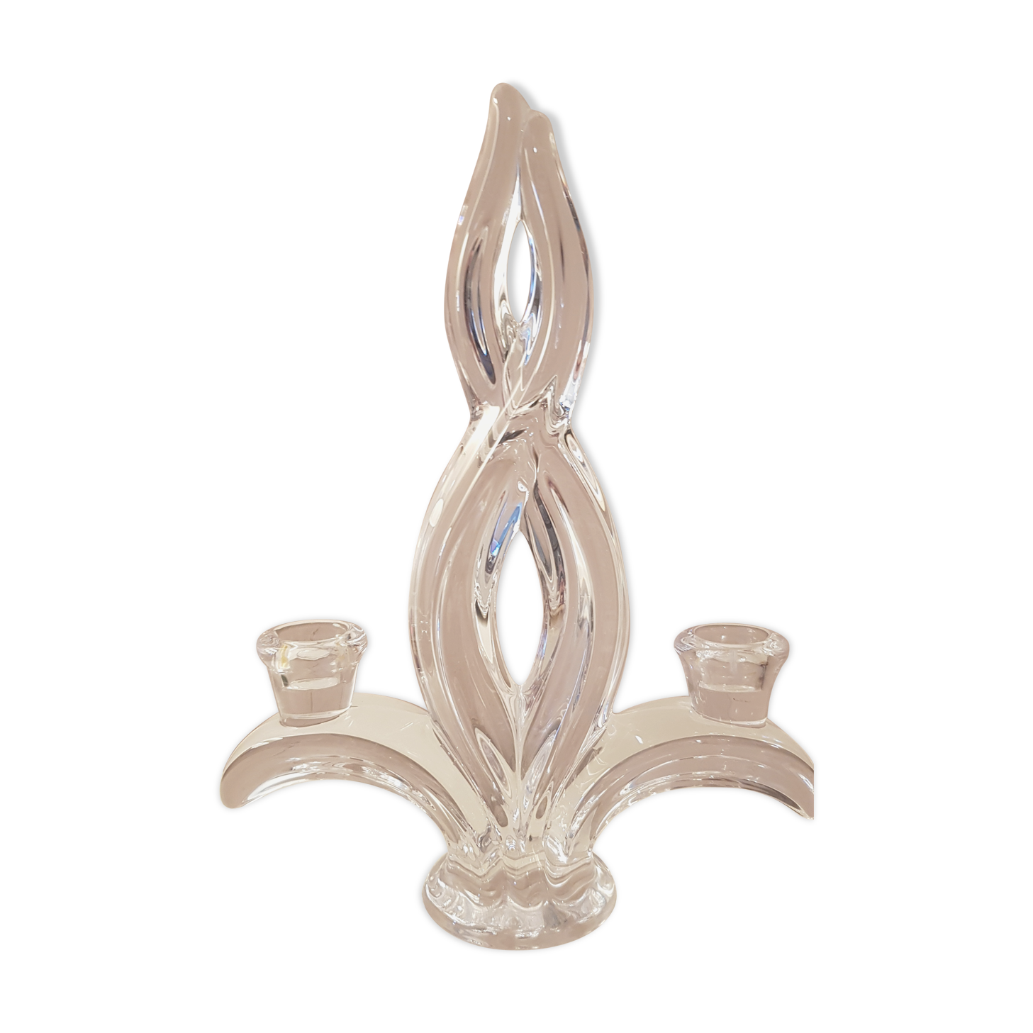 Ancient candlestick 2 crystal crystal crystal art valves France signed