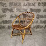 Rattan shell chair