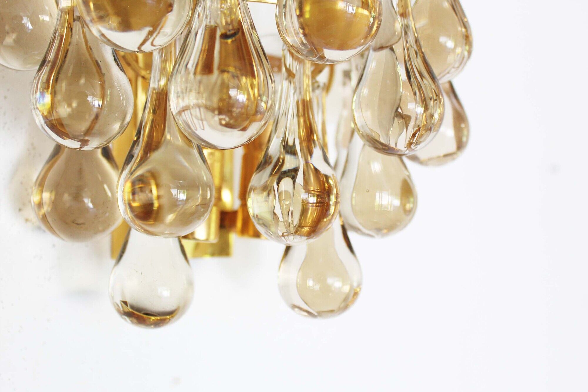 Gilt and crystal glass teardrop sconce by Christoph Palme
