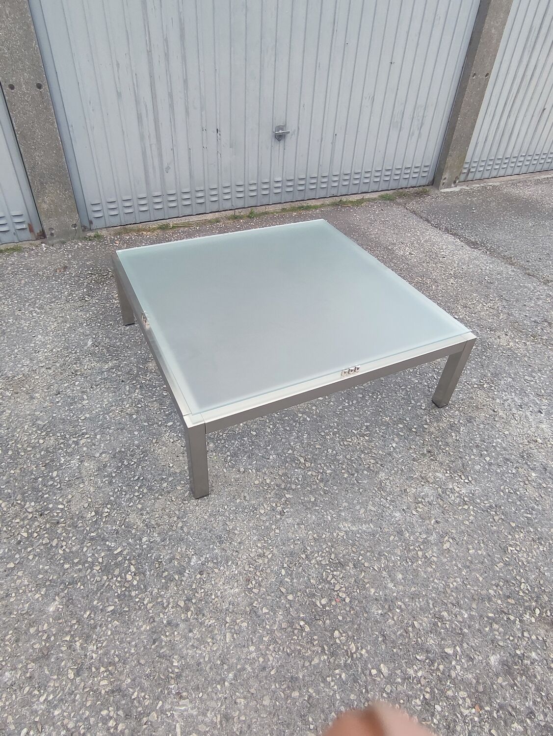 Table basse métal poli vintage 1950/1970