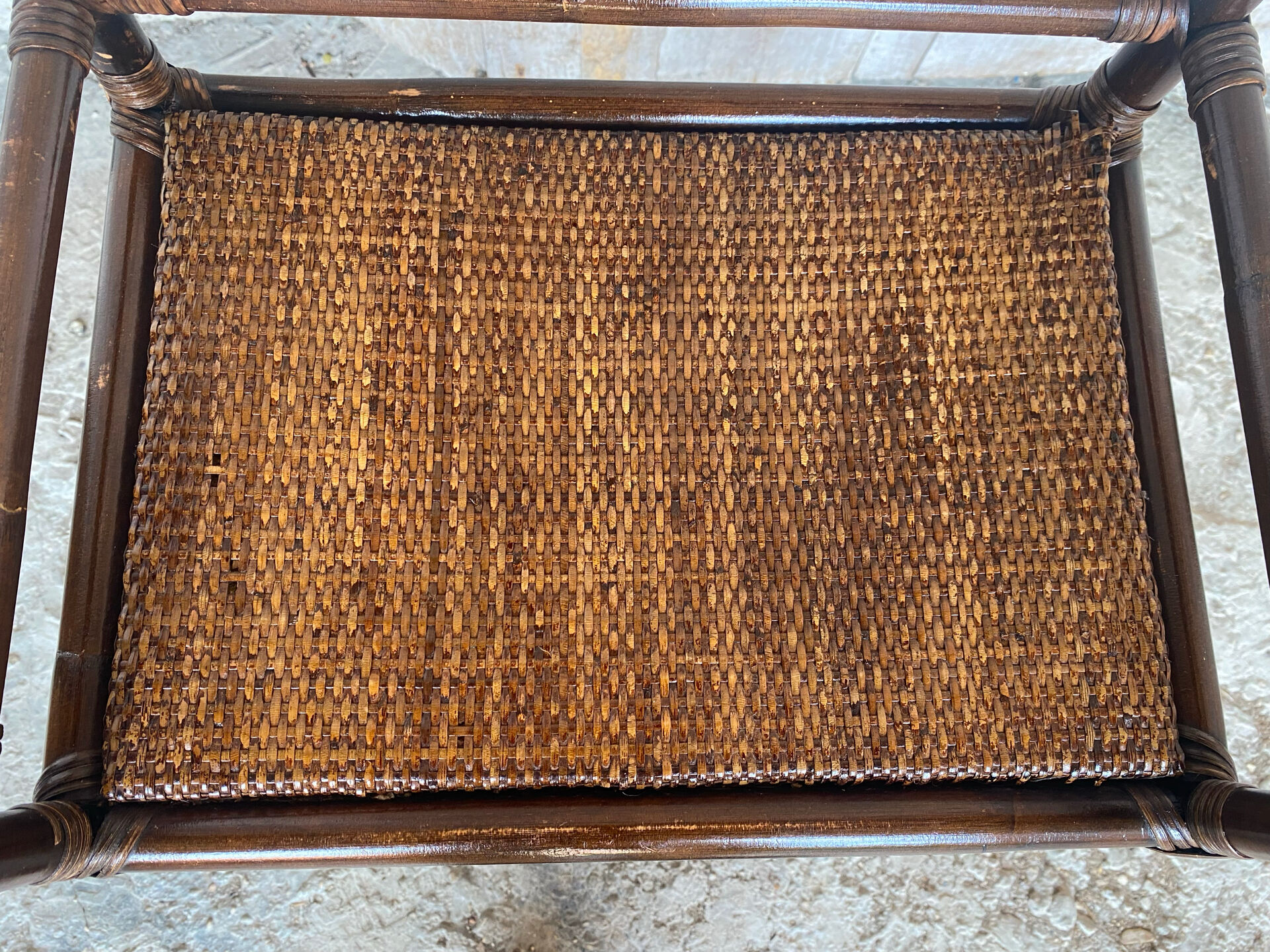 Vintage Rattan Bedside Table #E092