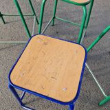 Set of 8 Gaston Cavaillon Mulca industrial workshop stools