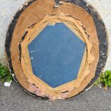 Golden ancient oval mirror  51x43cm