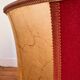 Grand abat-jour en peau et velours vintage