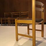 4 vintage solid wood chairs circa 1970