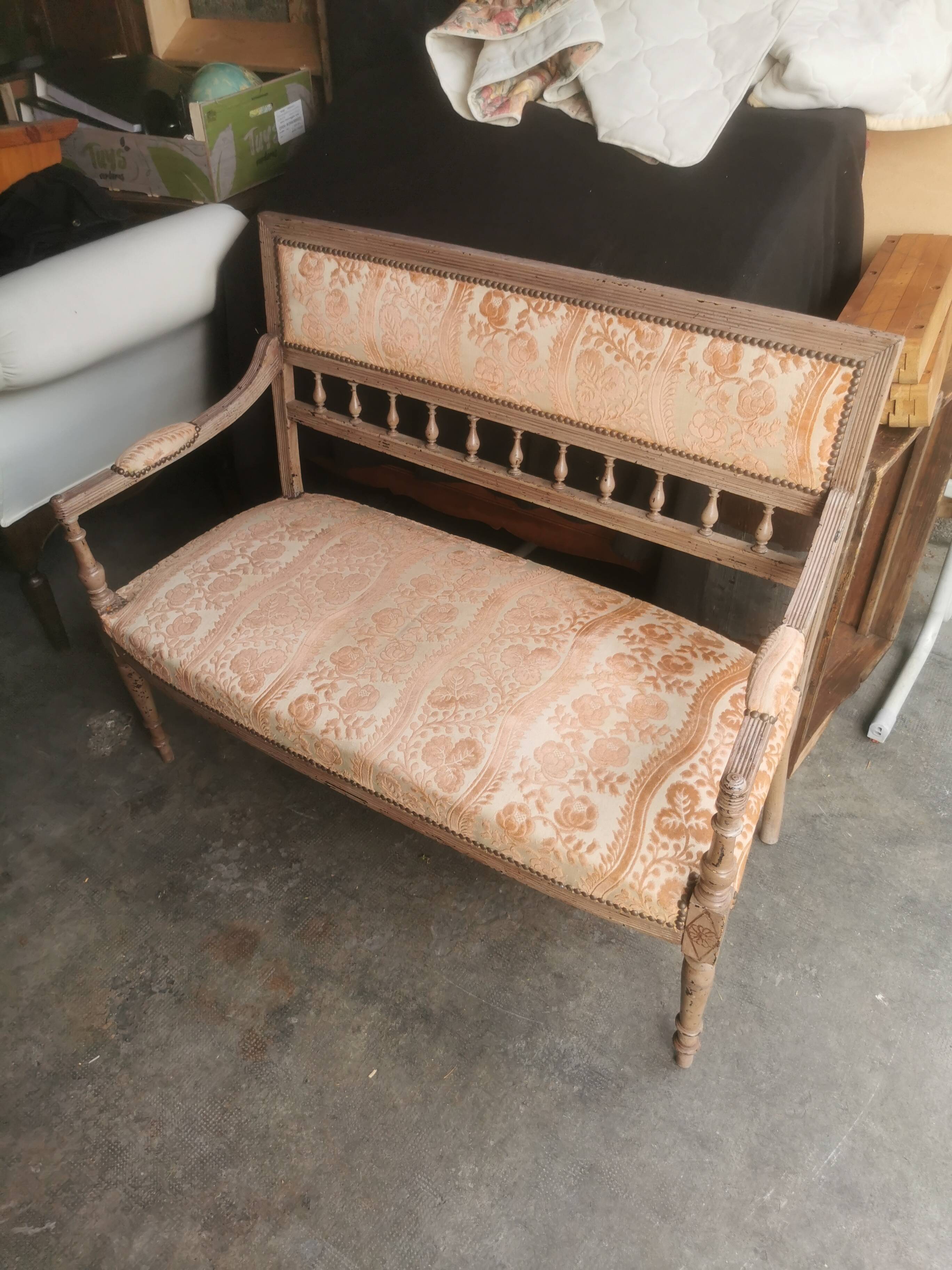Bench decorated with flowers