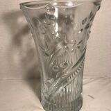 Old vase transparent molded glass