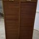 Double-column oak filing cabinet with curtains, 50.