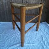Lot 3 old tripod stool mulched seat and oak structure