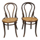Pair of Thonet austria Nr 18 curved wood bistro chairs