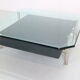 B&B Italia 'Diesis' Two-Tier Glass and Leather Coffee Table by Antonio Citterio
