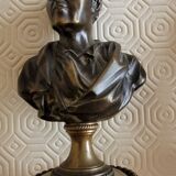 Bronze & Marble Busts of Voltaire and Rousseau