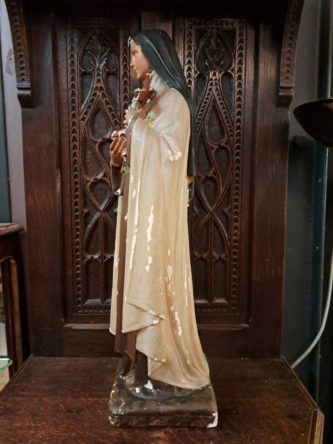 Statue of Saint Theresa signed M. Bernard