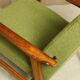 Fauteuil scandinave boucle eucalyptus vert oryginal model 1970 rénové chaise de salon moderne design milieu du siècle