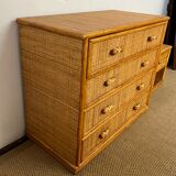 Dresser and rattan bedside tables