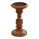 Turned and carved wooden candlestick with foliage decoration – H 20 cm