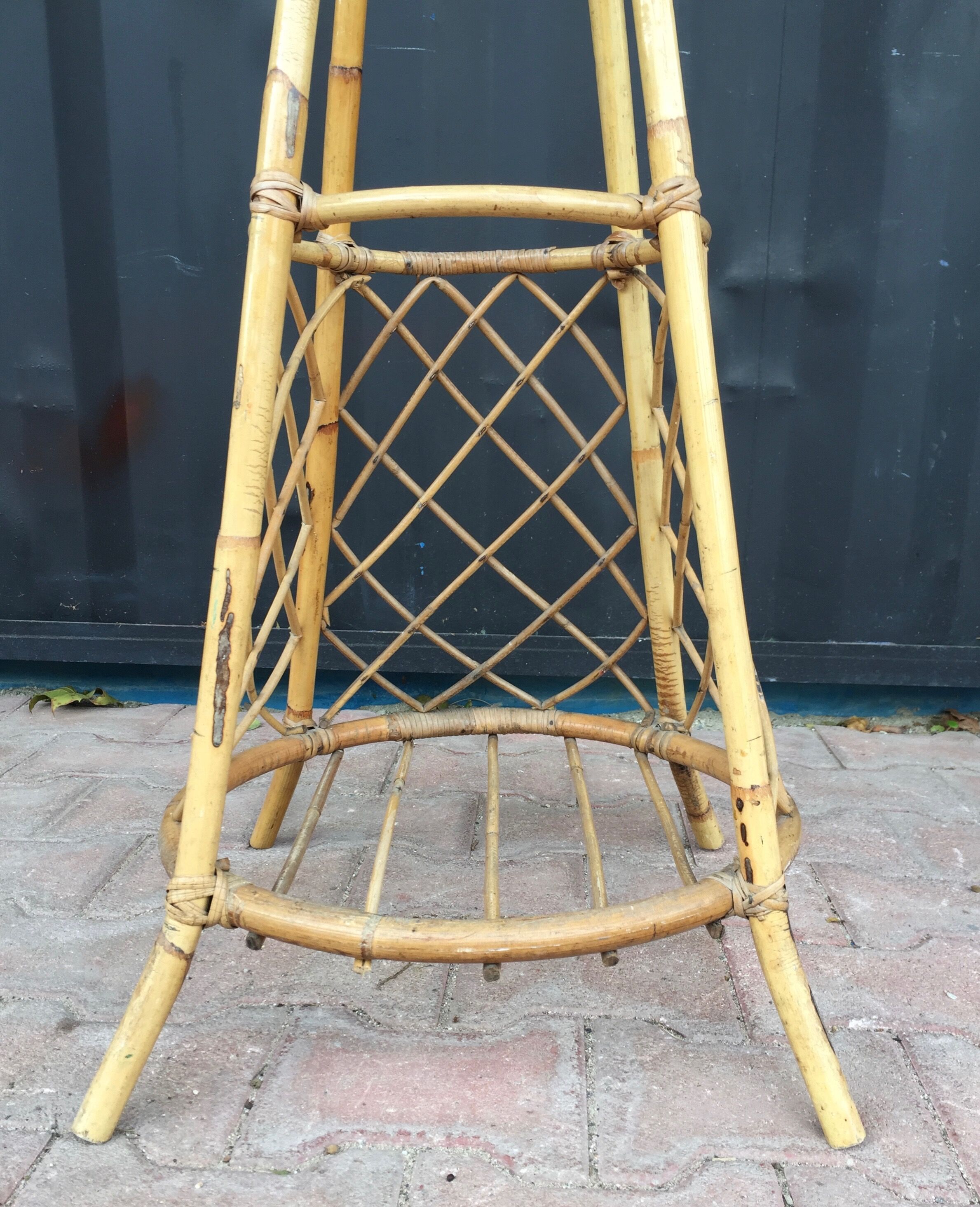 Rattan coat rack