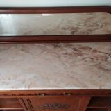 Console serves Louis XVI with marble and mirror