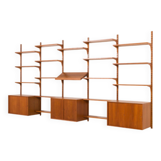 Poul Cadovius extra-large teak wall unit for Cado, 1960s.