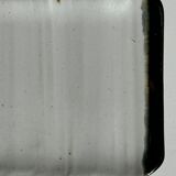 Trio of small rectangular serving dishes white and black Indonesian ceramic 21x16