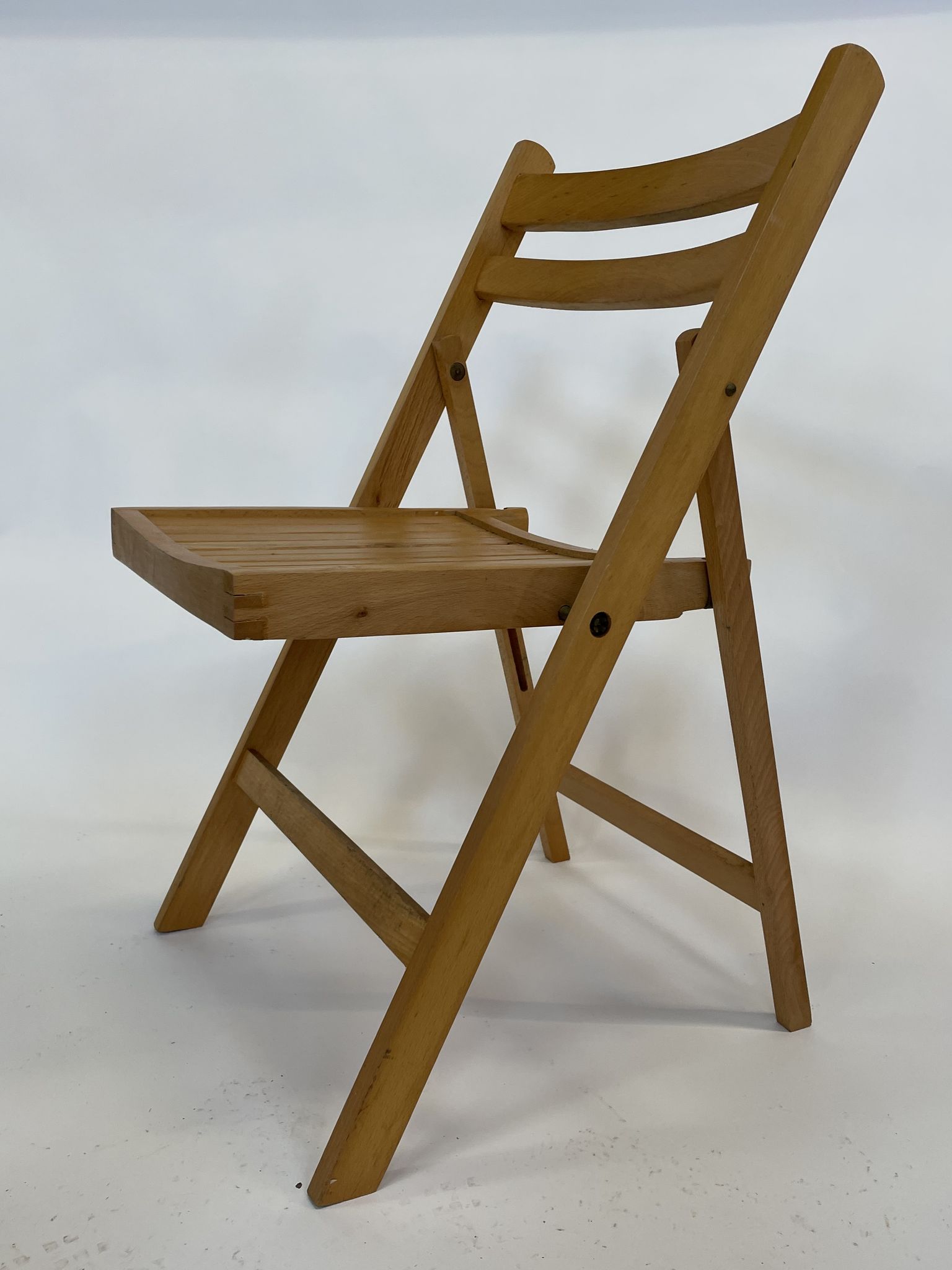 Set of four vintage wooden folding chair minimalism design 60s