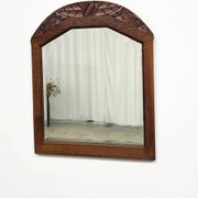 Art Deco oak mirror with carved motif