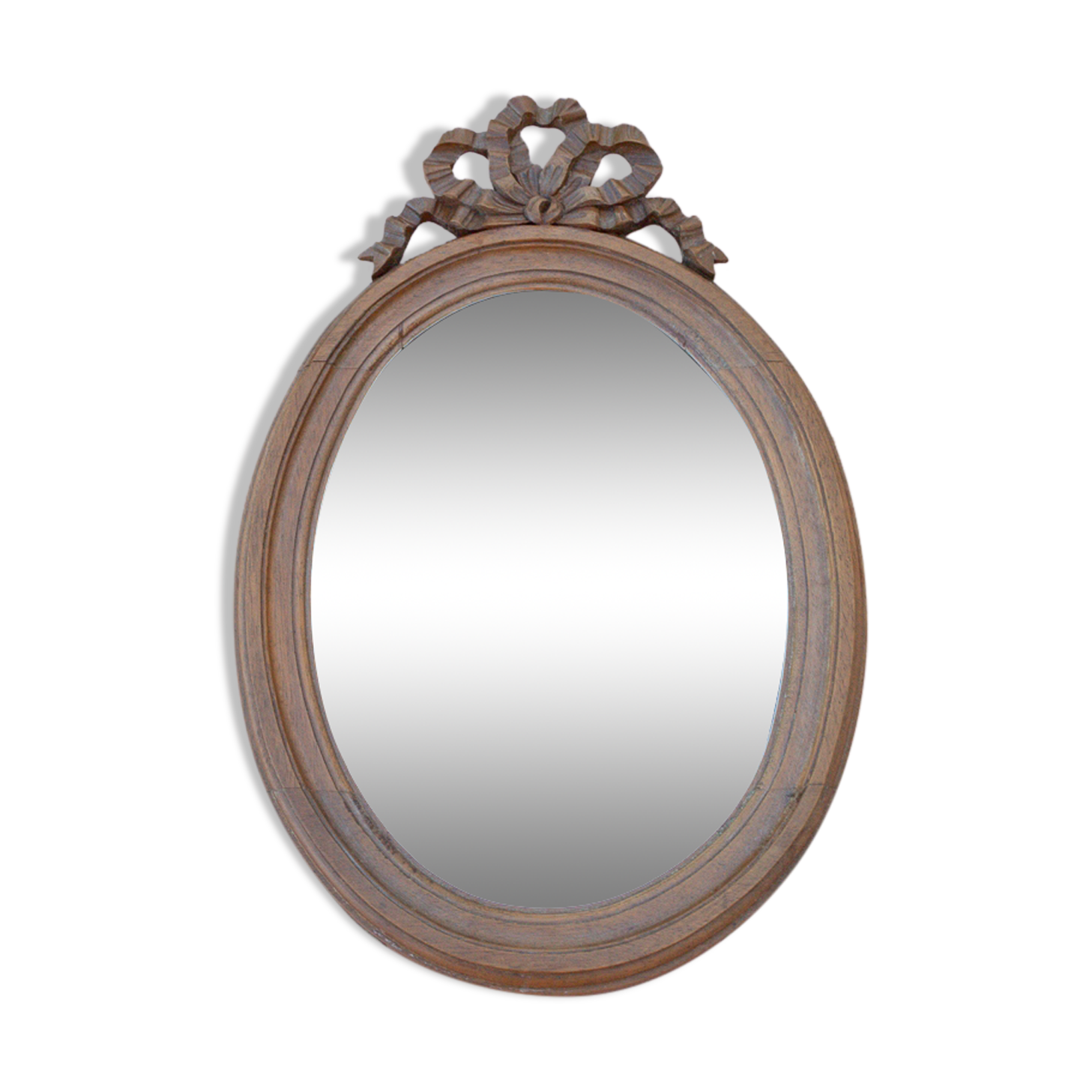 Oval mirror wood knot